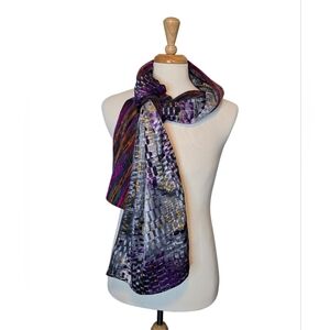 Y2K Reversible Boho Chic Scarf‎ Made in Canada Mid-2000s Boutique Art To Wear